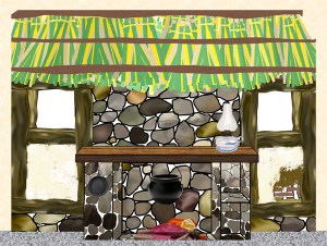 mural-w-real-items-on-wall